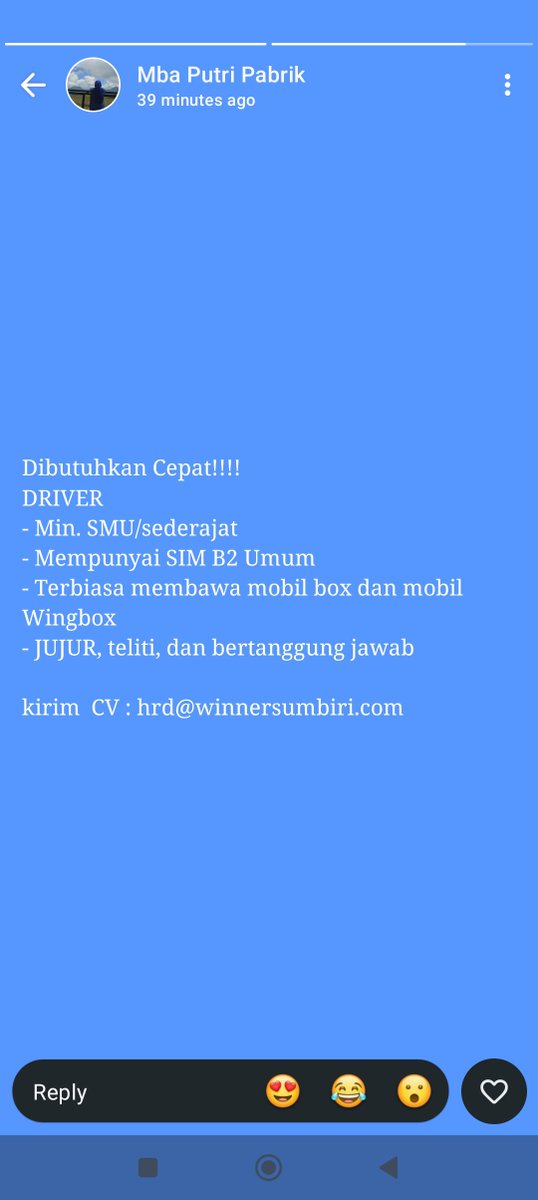 haniffcfc's tweet photo. Loker driver Tangerang cipondoh. Pabrik tekstile 

Tag: Jakarta bekasi Tangerang selatan bogor https://t.co/zKwjjPHemC