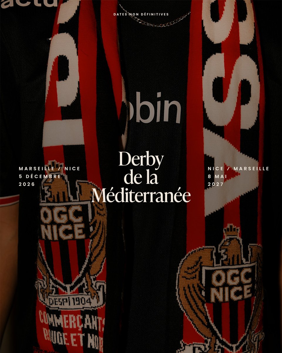 ogcnice's tweet photo. Le 5 décembre à Marseille, le 8 mai à domicile. 📌 https://t.co/y3SRUzUUJS