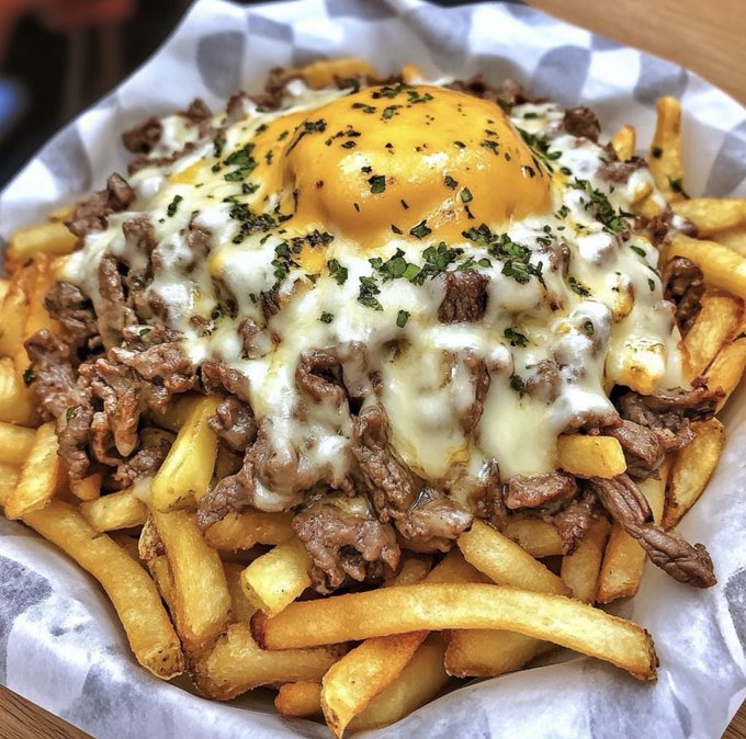 FoodPleaser's tweet photo. Philly Cheesesteak Fries https://t.co/k7fZrHBnKB