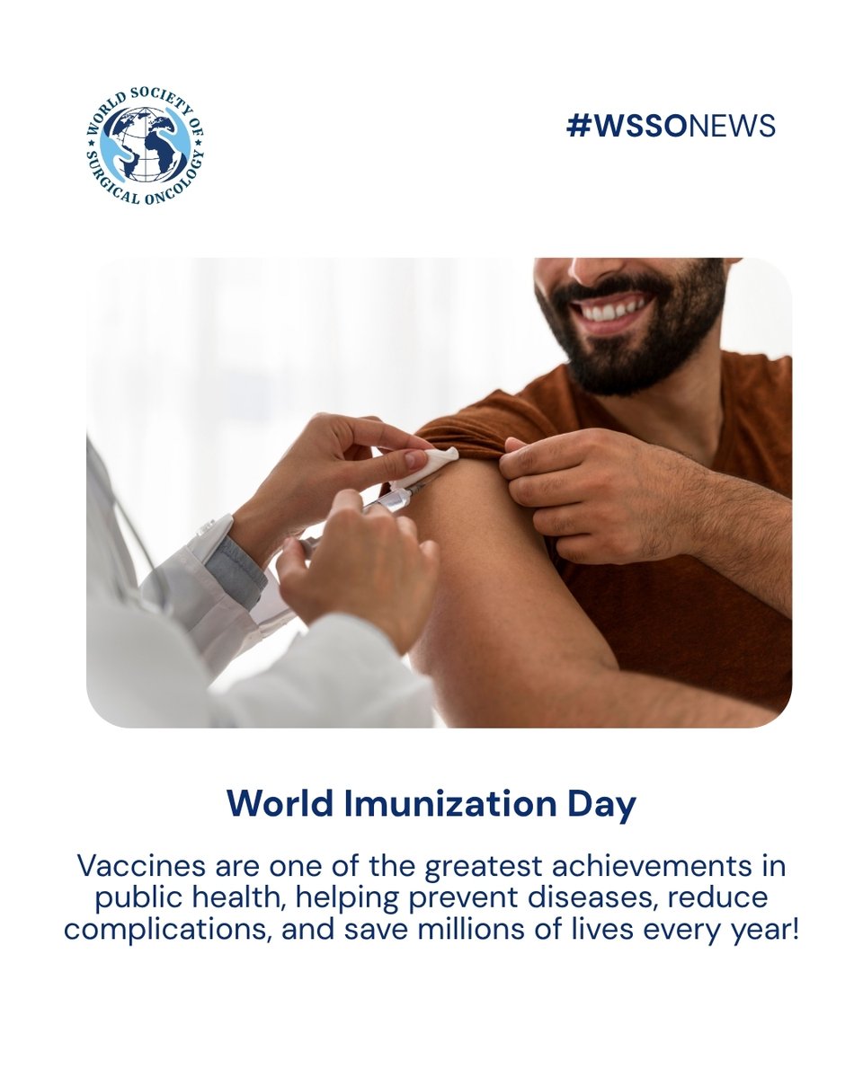 wssonc's tweet photo. 💉 Vaccines save lives—and some cancers can be prevented through vaccination.

On World Immunization Day, we recognize one of the greatest achievements in public health.

#WorldImmunizationDay #CancerPrevention #PublicHealth #HPV #CancerAwareness #WSSO https://t.co/KcOvzSSant
