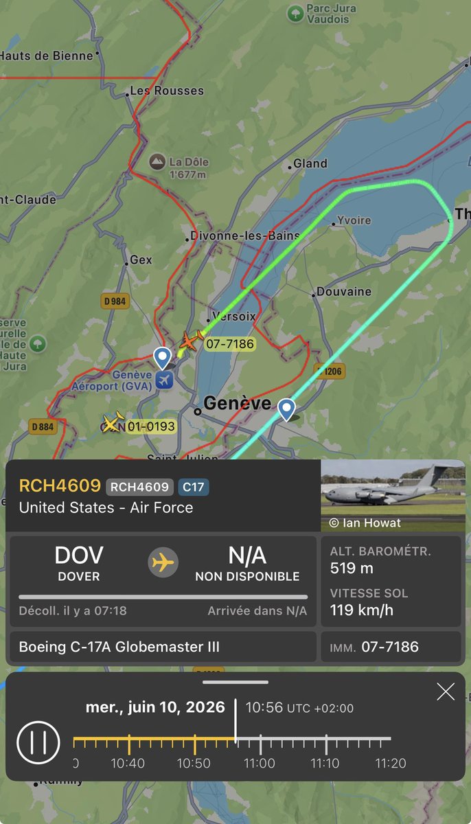 CH_LEBAD's tweet photo. 🟠🟠🟠 G7 🇺🇸 🇨🇦 🇩🇪 🇯🇵 🇫🇷 🇮🇹 🇬🇧
#G7 et logistique Américaine 🇺🇸
Arrivé de 2 Boeing C17 #USAF à l’aéroport de Genève Cointrin #GVA https://t.co/gIwtaCBZCr