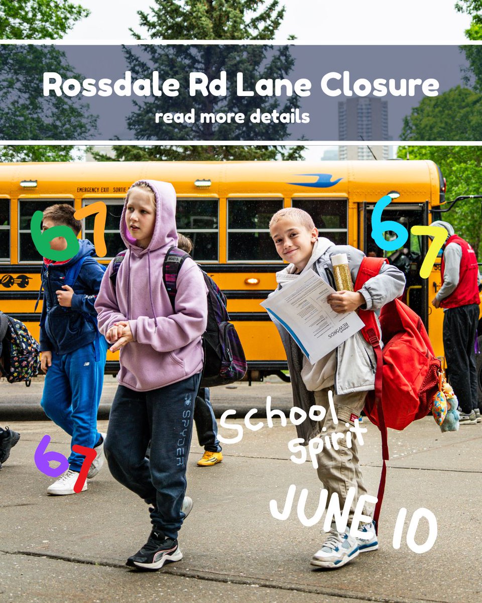 EdmRiverhawks's tweet photo. We've got THOUSANDS of elementary students at the ballpark today!

In order to ensure a safe and efficient bus drop off and pick up, Rossdale Rd lanes (from 105 St to 96 Ave) will be temporarily closed throughout the day. More details below.

Thank you for your patience! https://t.co/1ZNuzNTq6V