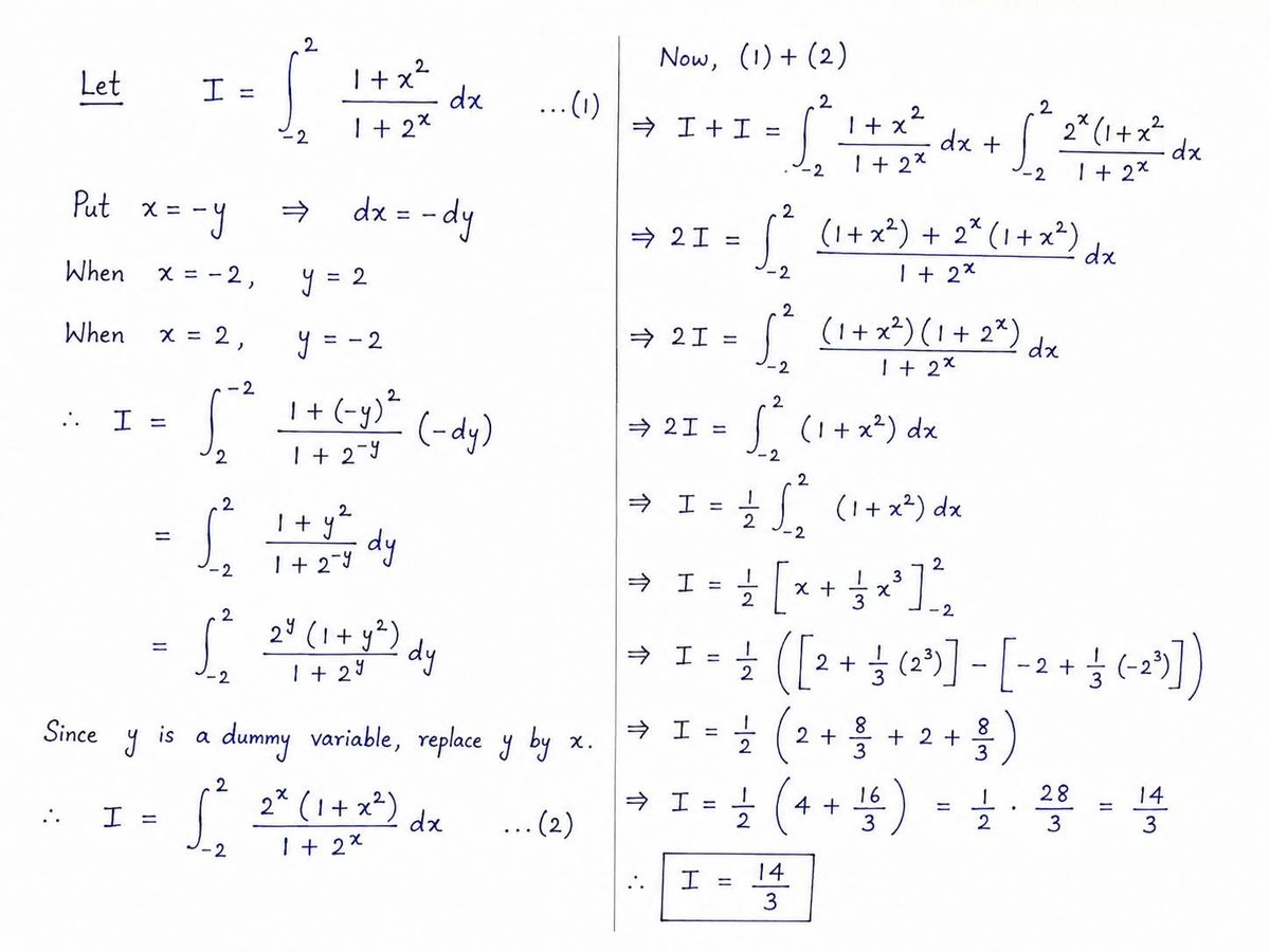 MathHubDaily's tweet photo. A beautiful trick in definite integration! https://t.co/miyEH8IXiP