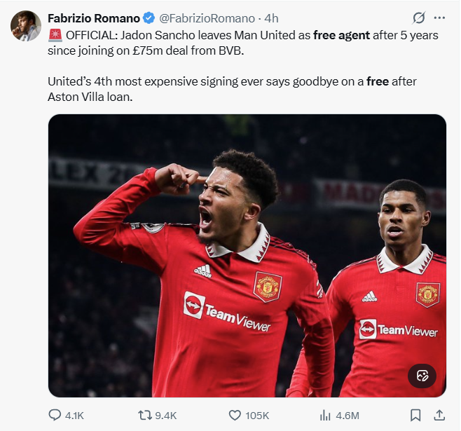 PaddyKeoghAF's tweet photo. "Ibrahima Konaté leaves Liverpool as free agent"

"Robert Lewandowski leaves Barcelona as free agent"

"Dusan Vlahovic leaves Juventus as free agent"

"Jadon Sancho leaves Man United as free agent after 5 years since joining on £75m deal from BVB."

Noticing. https://t.co/0KHGkXtmHI