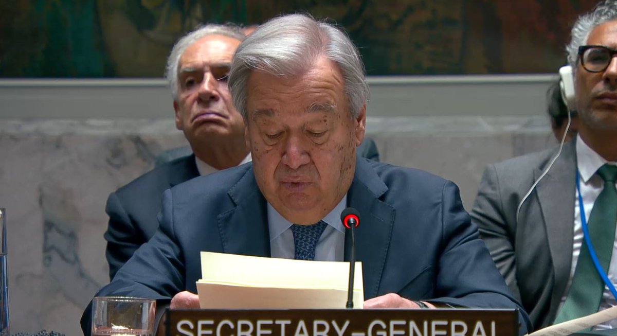 NoticiasONU's tweet photo. Es hora de tomarse en serio la única vía creíble para avanzar:
El fin de la ocupación y una solución de dos Estados, en la que dos Estados independientes, soberanos y democráticos —Israel y Palestina— convivan en paz y seguridad. 
Secretario General de la ONU, António Guterres https://t.co/8bWCfgRS7F
