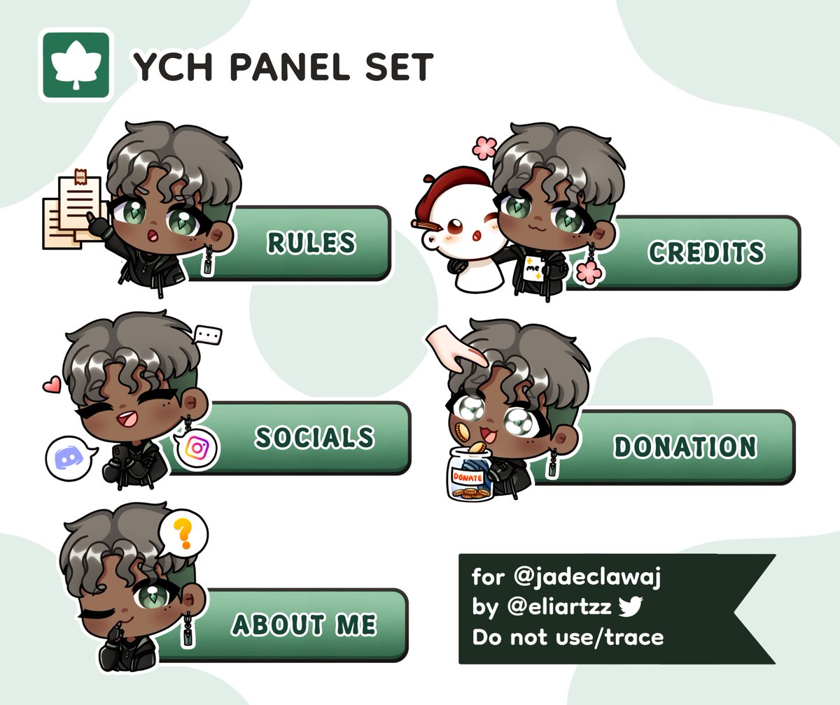 eliartzz's tweet photo. YCH Panel Set for @JadeClawDK 💚
Thx for commissioning! ꉂ(ˊᗜˋ*)
Likes &amp; RTs are appreciated🌱
#panel #commission #Vgen https://t.co/hxJy86wutk