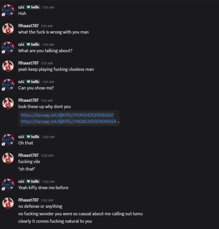 Demonpup787's tweet photo. I'm usually one to avoid this type of stuff, but this is just genuinely too much for me to see.
@ Alithieaghost is a pedophile. 
He has art of his oc's fucking babies, and even admitted to it. Please spread this around, I hate to see this. https://t.co/U0OdvzGNxR