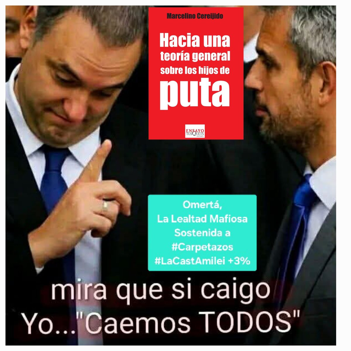 CesarRuben33's tweet photo. @halconada @jmilei
#LaCastAmilei
ES
#UnaAsociacionIlicita
#comodPyEsMafia
#csjnEsMafia -#SentenciaPrevaricada
#ConsejoDeLaMagistraturaEsMafia
¿QUE ESPERAN
PARA ACTUAR DE OFICIO??
#argentinaEnEstadoDeExcepcion
SIN:
*justicia
*poder legislativo-#congresoKueider
*ejecutivo 3%
#PUEBLADA https://t.co/UQdc3TroTd