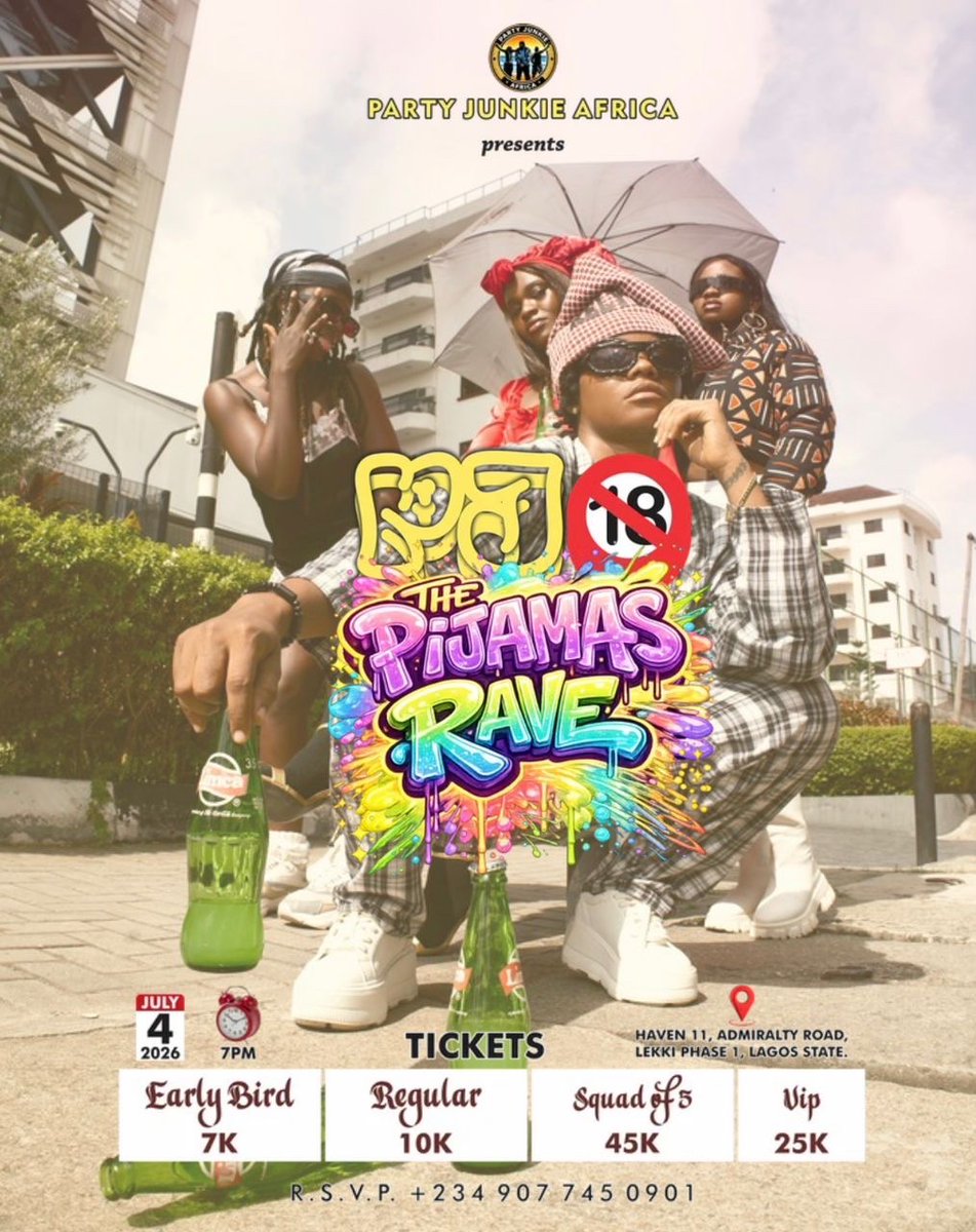 JunkieAfrica's tweet photo. Tag Your Squad in the comment session guysss, It's
not Your Regular Rave, something is about to go down!!!😎😈

You can not selfishly enjoy this on your own, experiences are better in groups👥

JULY 4th @Haven11.resto_lounge

#explore #fyp #pj18rave #lagosrave #fashionblogger https://t.co/gETafENjub