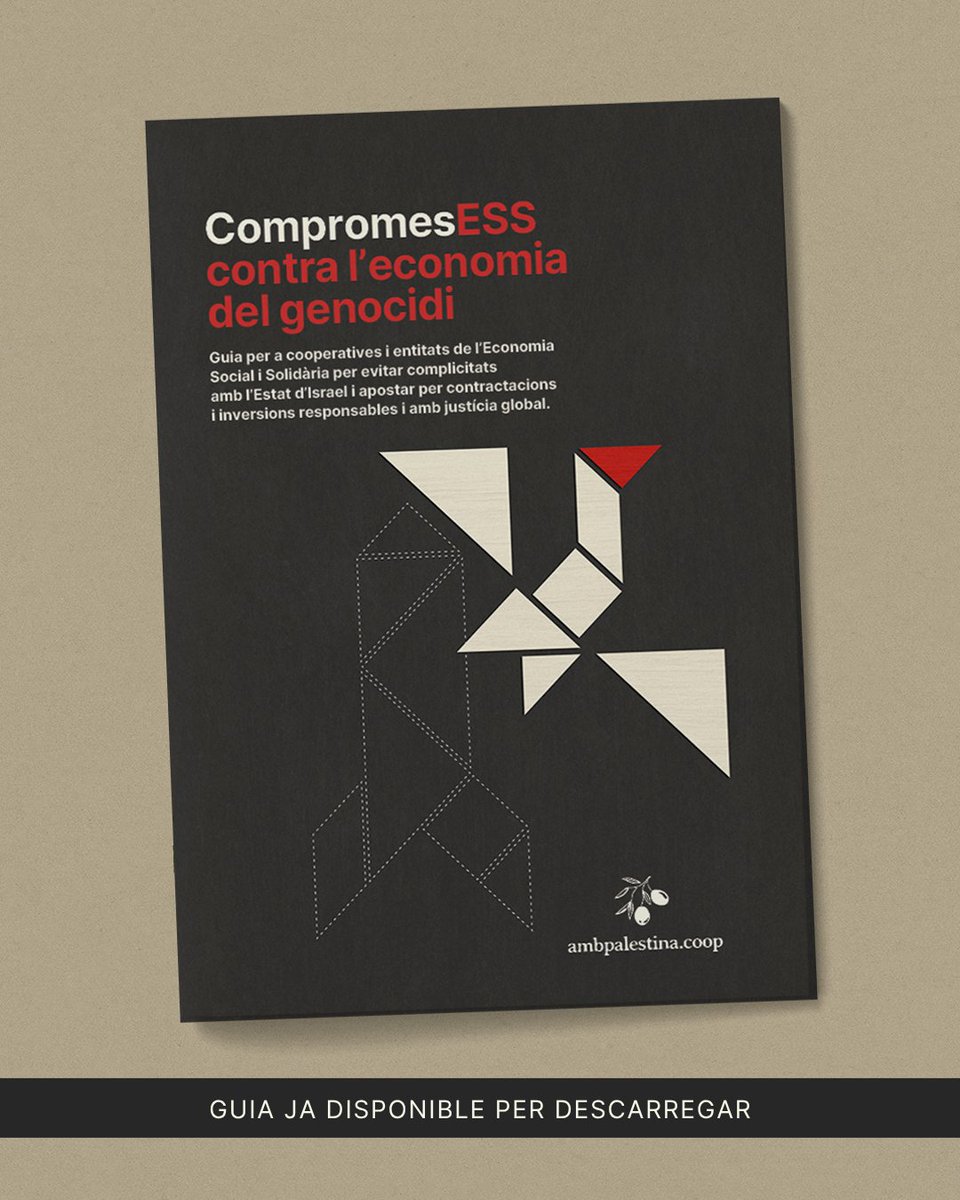 KultCoop's tweet photo. 📗 Ja podeu consultar la guia CompromesESS!

✊ CompromesESS contra l’economia del genocidi neix com una eina pràctica per incorporar el criteri Palestina a les nostres polítiques de compra, contractació, inversió i relacions externes.

🔗 https://t.co/8iLgLir3kc https://t.co/gGK1OY8fWr