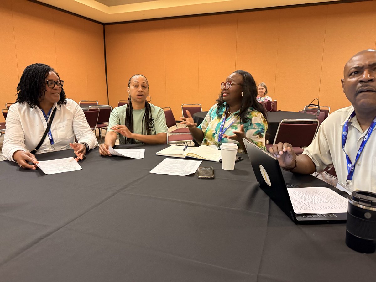 DeaKunovac's tweet photo. The fabulous Tiffany Jones (@asocialblenerd) of @GlobalImpactAc1 led an interactive @GACTE session “From Theory to Threats” that engaged participants in a Cybersecurity scenario to build confidence in teaching students to be critical thinkers prepared for current &amp; future issues https://t.co/59CaCnDbd9