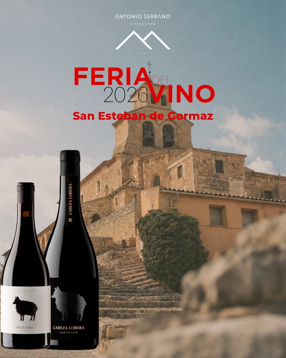 bodegasaserrano's tweet photo. Hay lugares donde el vino tiene más sentido y San Esteban de Gormaz es uno de ellos.

Este fin de semana,  13 y 14 de junio, la Feria del Vino reúne a once bodegas de la zona en la Plaza de San Esteban, y una de ellas es ANTONIO SERRANO VITICULTOR con su proyecto CABEZA LOBERA. https://t.co/mRmKOuyhuL