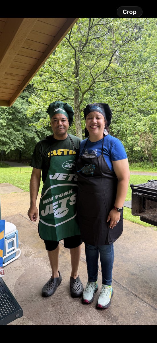 Kdesaque1's tweet photo. We were recruited to grill at the school’s annual cookout:). https://t.co/2N9hnKfxcy