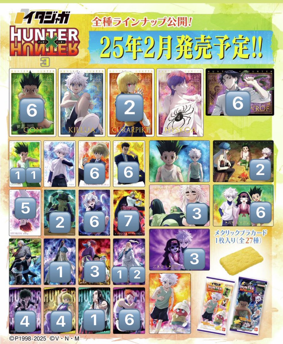 99sukillua_'s tweet photo. ハンターハンター HUNTER×HUNTER 交換 買取 イタジャガ H×H

求 キルア同異種＞買取
譲 画像すべて

郵送での交換
ものによってはn:1可

気軽にお声掛けください https://t.co/sjvXp7WQuG
