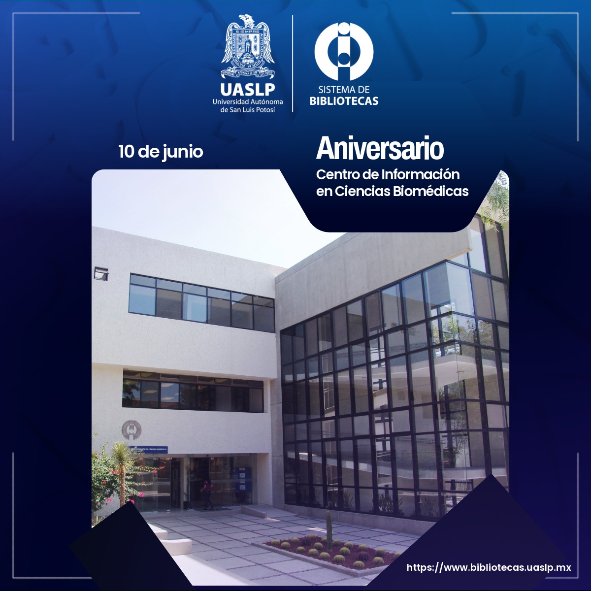 Sisbib_UASLP's tweet photo. 🥳 El Sistema de Bibliotecas felicita a todo el personal del Centro de Información en Ciencias Biomédicas en su aniversario. https://t.co/u78zu1gGPX