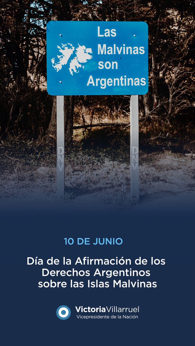VickyVillarruel's tweet photo. Las Islas Malvinas forman parte de nuestra historia, de nuestra identidad y de un reclamo soberano que la Argentina sostiene desde hace casi dos siglos con fundamentos históricos, jurídicos y geográficos incuestionables.

La designación de Luis Vernet en 1829 como autoridad argentina en las Islas fue una demostración concreta del ejercicio de nuestra soberanía sobre ese territorio, interrumpido años más tarde por la ocupación británica de 1833.

La causa Malvinas trasciende gobiernos y generaciones. Es una política de Estado, una obligación moral y un compromiso irrenunciable con nuestra historia y nuestro futuro.

Por eso, cada 10 de junio no solo reafirmamos nuestros derechos sobre las Islas y los espacios marítimos del Atlántico Sur. También renovamos el compromiso de mantener viva una bandera que permanece en el corazón de millones de argentinos.

Esta fecha tiene además un significado personal, porque también (y como designio de la Providencia) es el cumpleaños de mi papá, Eduardo Villarruel, veterano de guerra y quien me enseñó desde chica a amar a la Patria, a respetar a nuestros héroes y a comprender que las Islas Malvinas son una causa nacional que late fuerte en el corazón del pueblo argentino.

Mi abrazo a los veteranos, mi recuerdo permanente a nuestros caídos y mi compromiso de seguir defendiendo la causa Malvinas con la firmeza que merece.

Malvinas Argentinas, siempre.