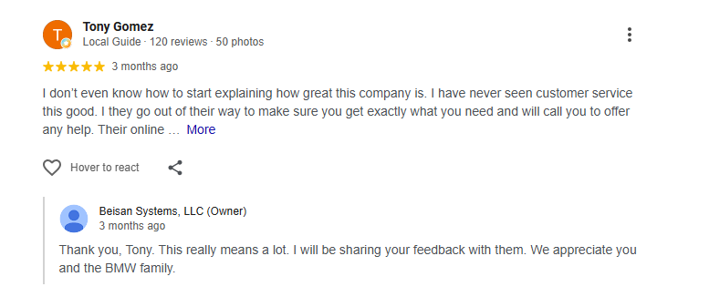 GetVanosParts's tweet photo. Thank you for the awesome review from yet another satisfied customer! We do strive to have the best experience possible!

Come check us out!

https://t.co/mecQep4Oak https://t.co/n4cfv6BLfO