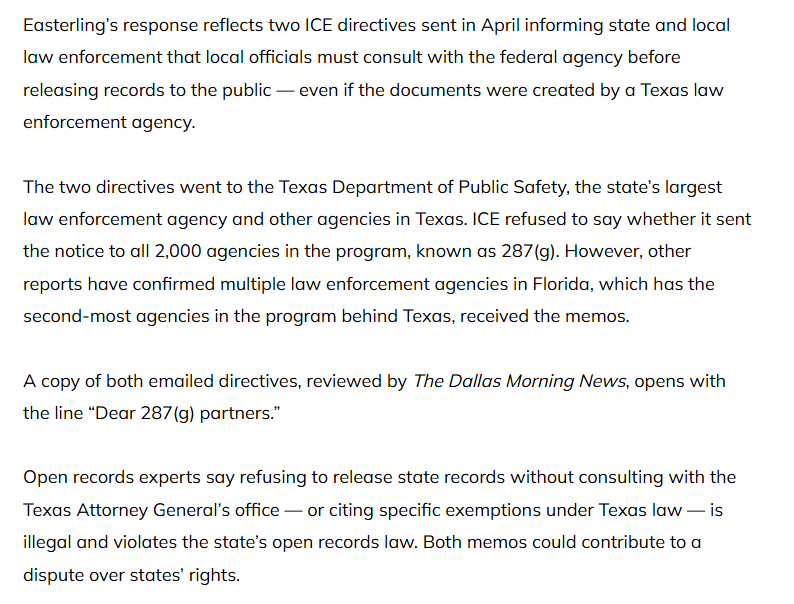 ReichlinMelnick's tweet photo. ICE is actively trying to shroud the actions of local police carrying out immigration enforcement from public view — even though the instructions likely violate state freedom of information act laws. https://t.co/4AFu5vVJV9