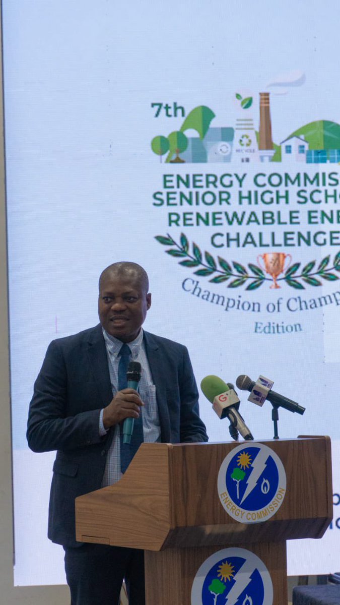 CommissionGhana's tweet photo. Energy Commission Launches 7th SHS Renewable Energy Challenge – Champion of Champions Edition

The Energy Commission of Ghana launched the 7th edition of its Senior High Schools Renewable Energy Challenge. The event, themed “Harnessing Renewable Energy to Power Ghana’s 24-Hour Green Economy” and dubbed the Champions of Champions, brings together top SHS students nationwide to develop practical energy solutions. The programme is supported by the Ministry of Energy and Green Transition, the Ghana Education Service, the Ghana Technical and Vocational Education and Training Service, and the Council for Scientific and Industrial Research.

Deputy Executive Secretary Mr. Chris Nanabanyin Yalley traced the programme’s growth and highlighted past winners, including Gyaman Pensan SHS, Kpedze SHS, Sogakofe SHS, Kpando SHS, and the 2025 champions, Presbyterian Boys’ Senior High School. He challenged students to move beyond creativity and develop financially viable, implementable, and scalable solutions. Board Chairman of the Energy Commission, Prof. John Gartchie Gatsi, emphasised that Ghana’s ambition for a 24-hour economy requires reliable electricity for all communities, and urged students to design for farmers, market women, and rural health workers.

Deputy Minister for Energy and Green Transition, Hon. Richard Gyan-Mensah, encouraged students to focus on solutions that can power underserved communities and advance Ghana’s energy transition, reaffirming the government’s commitment to nurturing young innovators. Priority project focus areas include irrigation and agriculture, ICT-powered rural education, small-scale industries, and rural healthcare delivery.