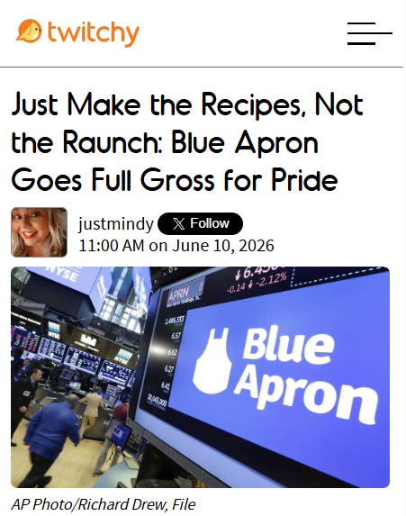 TwitchyTeam's tweet photo. Blue Apron saw the Hello, Fresh Pride month backlash and wanted in on that action

https://t.co/mPWJGr2yzR https://t.co/s9c48RDwgC