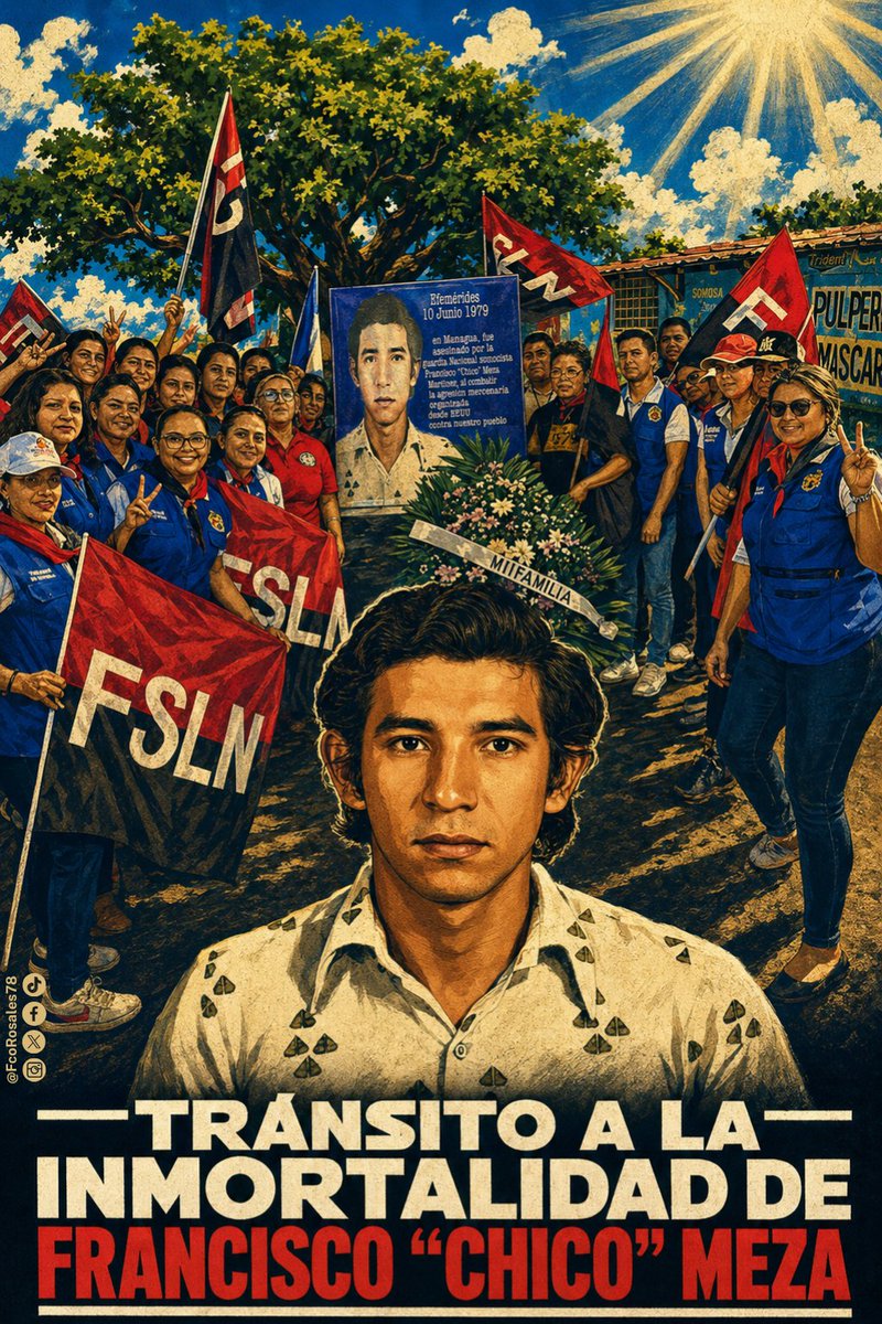 FcoRosales78's tweet photo. Hoy conmemoramos el 47 Aniversario del Tránsito a la Inmortalidad de Francisco "Chico" Meza, quien fue capturado y asesinado por la guardia nacional el #10Junio de 1979. El cro. Chico Meza fue un destacado líder estudiantil y un extraordinario jefe político y militar.
¡HLVS! https://t.co/MhY210z1xX