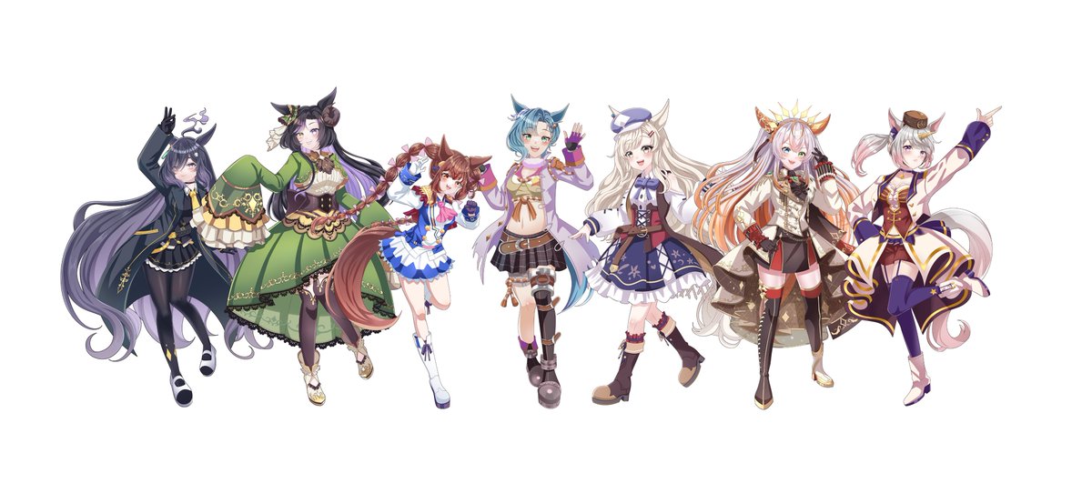MickeySp002's tweet photo. 【 7人 cover 】MAKE DEBUT! ft. Vtubers 
This is a commissioned artwork of mine that illustrates the music video for the song "Horse Umamusumel".
#Umamusume #ウマ娘 #Vtuberth https://t.co/leDIk2pR8u