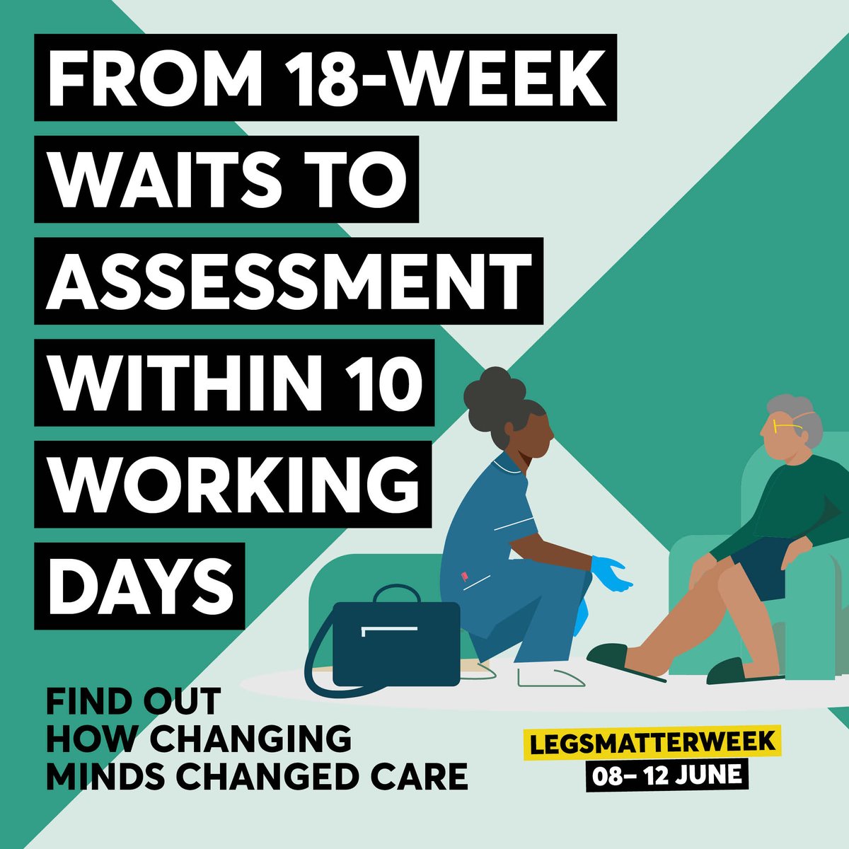 LegsMatter's tweet photo. From 18-week waits to assessment within 10 working days.

Hertfordshire Community NHS Trust showed what's possible when services challenge old ways of working and focus on earlier intervention.

Because it doesn't have to be this way.

🔗 Read the case study:
https://t.co/zFGQDalTDX
#LegsMatterWeek
#ItDoesntHaveToBeThisWay