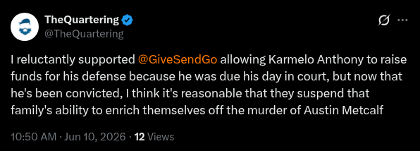Bad_Banner's tweet photo. Lmfao

"Guys, it's only okay when I grift off the death of people." https://t.co/md84fay6YM