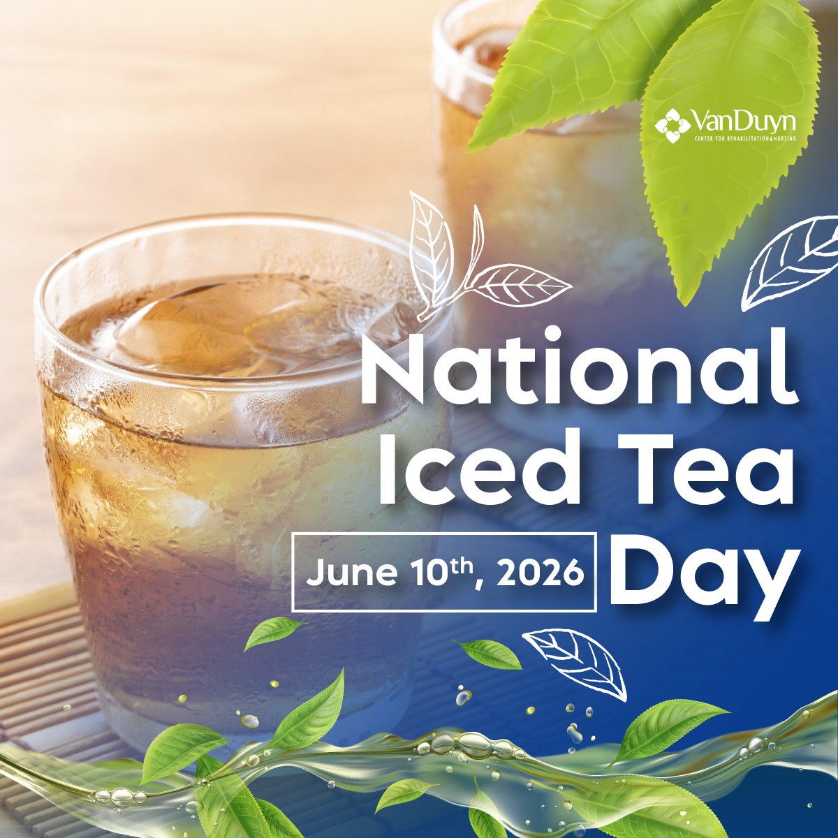 VanDuynCenter's tweet photo. 🧊🍋 Happy National Iced Tea Day! 🍋🧊
Whether you like it sweet, unsweet, fruity, or minty, today’s the perfect day to enjoy a refreshing glass of iced tea. Cheers to one of summer’s favorite drinks! ☀️🍹

#NationalIcedTeaDay #IcedTeaLovers #SummerSips #TeaTime https://t.co/eTkDruZEUY