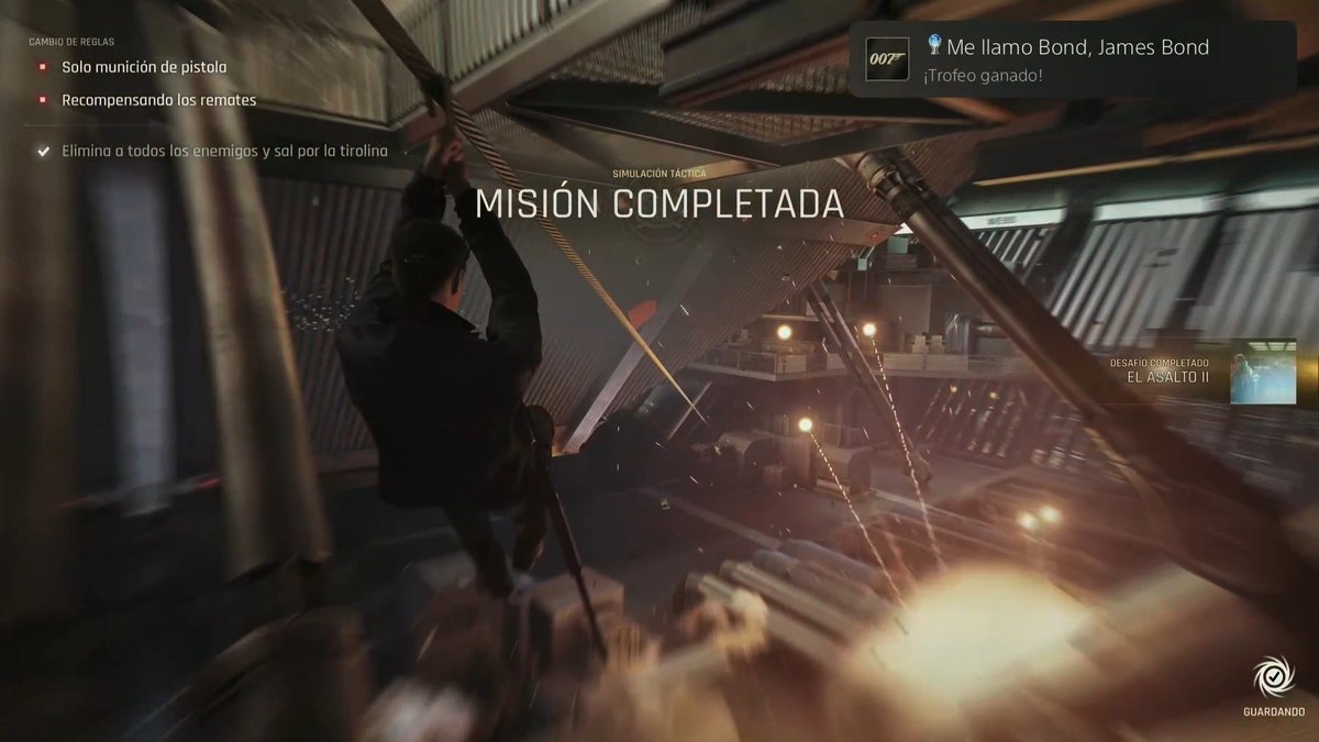 Laus_IX's tweet photo. Platino 007 First Light. 

James Bond en estado puro. 

Es una pasada de juego, lo mejor de todo es la jugabilidad, sobresaliente y muy variada, con un perfecto equilibrio entre el sigilo y la acción.

La historia tampoco se queda atrás, tiene un buen ritmo durante todo su transcurso con algún que otro giro de guión. 

El apartado técnico es impresionante, con escenarios muy variados y gran calidad en el detalle.

Una de las cosas que más me ha gustado ha sido el sistema de 'Licencia para matar'; no podemos disparar a los enemigos de primeras, tienen que ser ellos los que aprieten el gatillo antes.

En conclusión, un juegazo. Eso sí, se disfrutaría mucho más si hubiese estado doblado al español.

#007FirstLight #PlayStationTrophy #PS5 #PS5Share