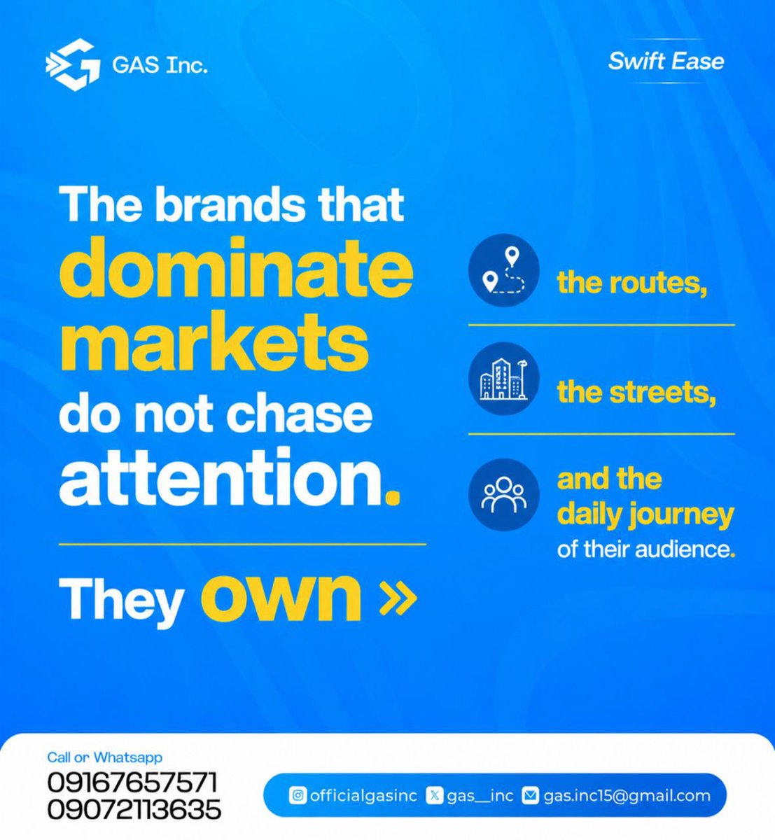 Gas__Inc's tweet photo. People buy from brands they remember.

The strongest brands stay visible until they become the obvious choice.

Visibility compounds.

#OutdoorAdvertising 
#TransitAds 
#BrandGrowth 
#Marketing 
#OOH https://t.co/NTzmqEc4my