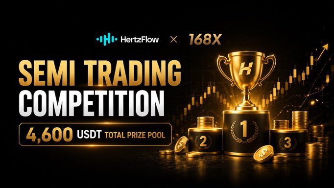 Bankyo's tweet photo. 168X × HertzFlow [Semi Trading Competition]

Total Prize Pool Up to 4,600 USDT — Trade Risk-Free and Win Real Rewards

AI, semiconductor, and tech stocks have been rallying one after another, and June’s market volatility is becoming even more intense. Instead of stressing on the sidelines, why not use a zero-risk environment to master your own trading rhythm first?

The next-generation perpetual DEX invested in by YZi Labs, @Hertzflow_xyz, has partnered with 168X to launch the Semi Trading Competition — featuring a total prize pool of up to 4,600 USDT!

The entire competition uses test tokens for simulated trading, meaning there is no real financial risk. Participants can build real trading experience while competing for 600 USDT in cash rewards and 4,000 USDT in mainnet trading credits, securing early access to HertzFlow’s upcoming ecosystem benefits.

Round 1 officially begins on June 9. If you want to ride the AI semiconductor stock wave and the growing on-chain trading trend, this is the perfect starting point.

👉 Register for HertzFlow now using the 168X referral link (Referral Code: 168XXX) to unlock competition eligibility and rewards!
👉 Having issues during the event? Join the 168X Club groups (Group 1 / Group 2 / Group 3) or DM @168X_Fortune on Twitter — we’ll guide you step-by-step.

For complete guide on trading competition rules, dates and rounds.
Please join our discord and telegram for more info

https://t.co/OXEmnGYrH7

https://t.co/rsSnydRR3O