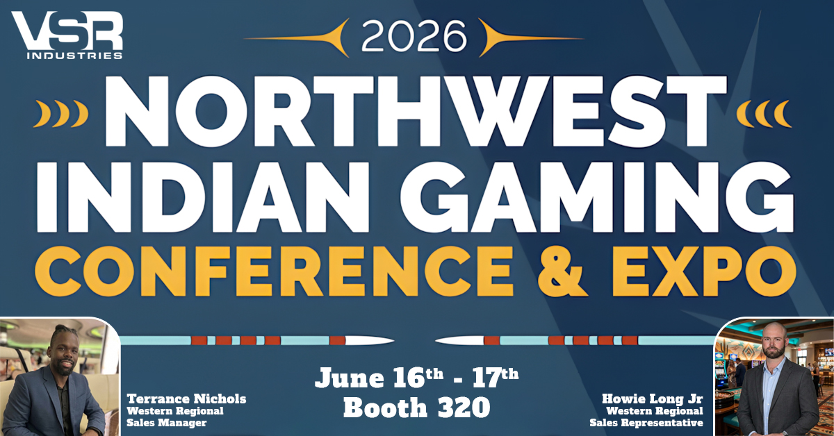 VSRindustries's tweet photo. We can't wait to see you next week at the Northwest Indian Gaming Conference &amp; Expo in Shelton, Washington! Come by booth # 320 and say hi!

#VSR #tradeshow #manufacturing #custommanufacturing #slotbases #slotmachines #sheetmetal #millwork #locks https://t.co/GjxfLPJx2m