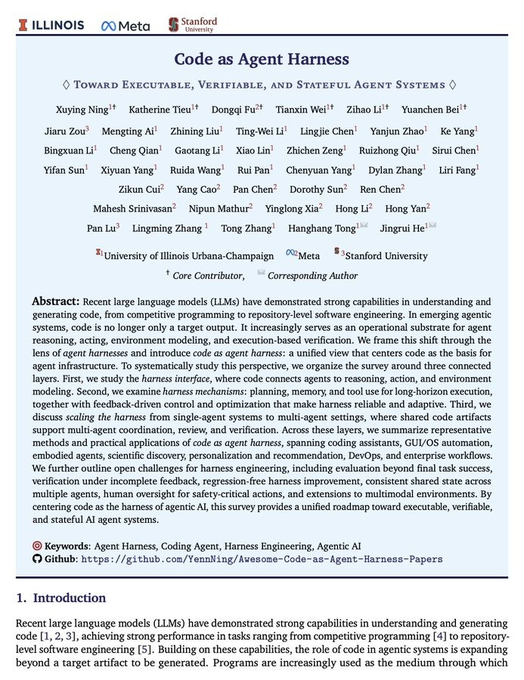 AIfeedTR's tweet photo. Yapay zeka ajanları artık kod üretmiyor.
Kod üzerinde çalışıyor.
Bu fark önümüzdeki 5 yılın en büyük paradigma kayması.
Stanford Meta ve UIUC'tan 42 araştırmacı bunu 102 sayfalık bir makalede kanıtladı 👇 https://t.co/SKEjHJU1WD