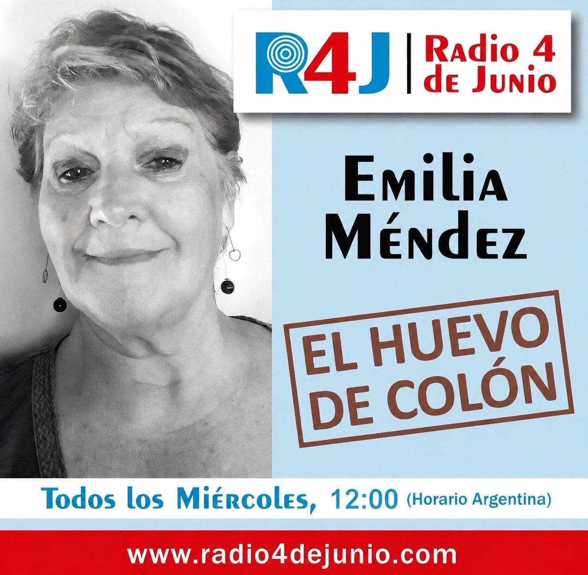 oirsarg's tweet photo. ⏰ 12:00 (hora argentina)
🎙️ El Huevo de Colón
🗣️ @branas_pepita
📟 1158041650
📻 @radio4dejunio y @cadenaimperial
💻 https://t.co/ocAN4nZjf7 https://t.co/5ehptBZsAq