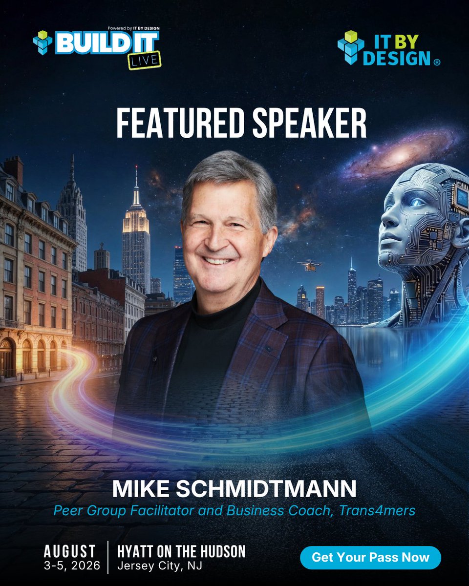 IT_BY_DESIGN's tweet photo. Sales leadership inside MSPs becomes increasingly important as organizations scale.
Mike Schmidtmann joins Build IT LIVE 2026. Decades across sales leadership, coaching, recruiting, and growth in the IT channel.
Aug 3-5 | Jersey City: https://t.co/CeQ8ifwA0e
#BuildITLIVE https://t.co/eu2lQytWWF