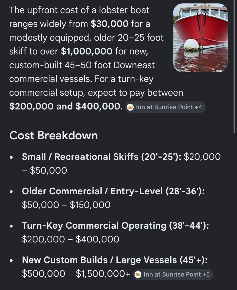 nicehumanbean's tweet photo. @HAshnb @Homiedino first off, you’re wrong, starting a lobstering enterprise requires a shitload of capital

not that that applies, because if you actually look up the farm, all the upfront shit was done six years before planter got involved https://t.co/NjokNKdeEk