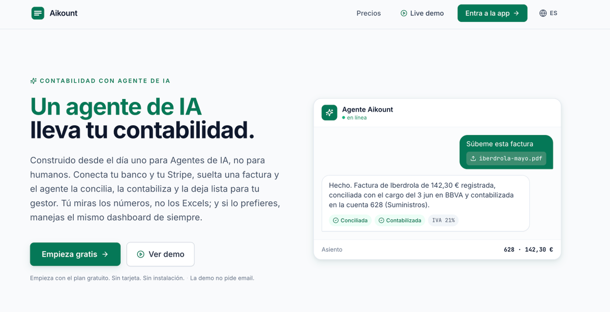 vcaverog's tweet photo. Estaba bastante cansado de Holded la verdad. Tenía que hacerlo todo a mano, que si añadir facturas, que si ir al panel a ver los ingresos.. encima intente conectarlo con la API a mi agente de Claude Code y muchas de las cosas que podría hacer a mano desde la app no podía desde la API... Vamos un desastre.

Así que he decidido montar mi propio software de gestión de empresas AI FIRST para Pymes, autonomos, SLs... Vamos para cualquiera. Totalmente gratuito incluido el usa de la IA hasta 24.000 € de facturación anual no tienes que pagar nada. (No como con los de holded que enseguida tienes que pagar metiendo 10 facturas y no habiendo ganado ni 10 euros XD)

Probadlo y me decis es totalmente gratis