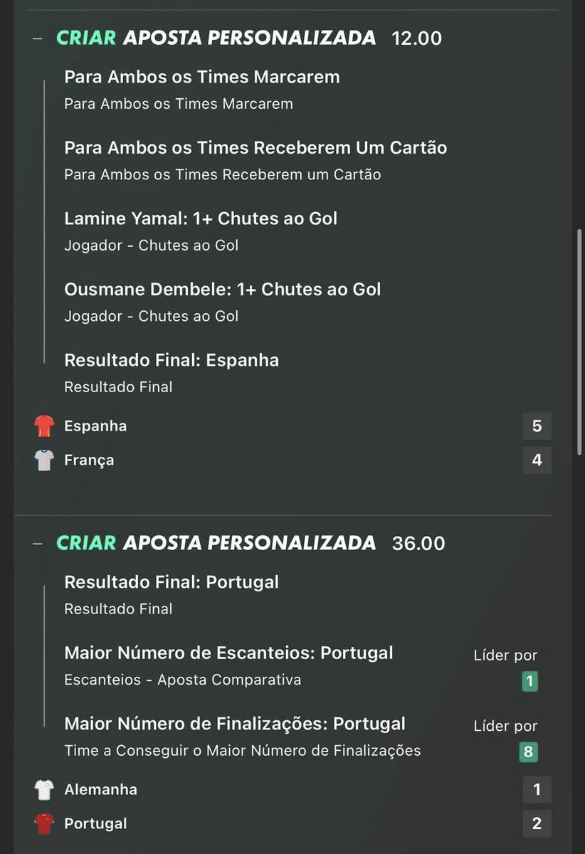 opsrodriigo's tweet photo. @MTips01 esses jogos aí me fizeram acertar uma odd 1.292 e odd 432 ( tinha feito duas de cada,  dei cash em uma de cada quando tava 4x0 pra espanha.. ) não me arrependi pois garanti na outra.. mas o valor ia ser absurdo se eu não tivesse dado o cash e tivesse ganho nas 4 https://t.co/BdeMndL8AM