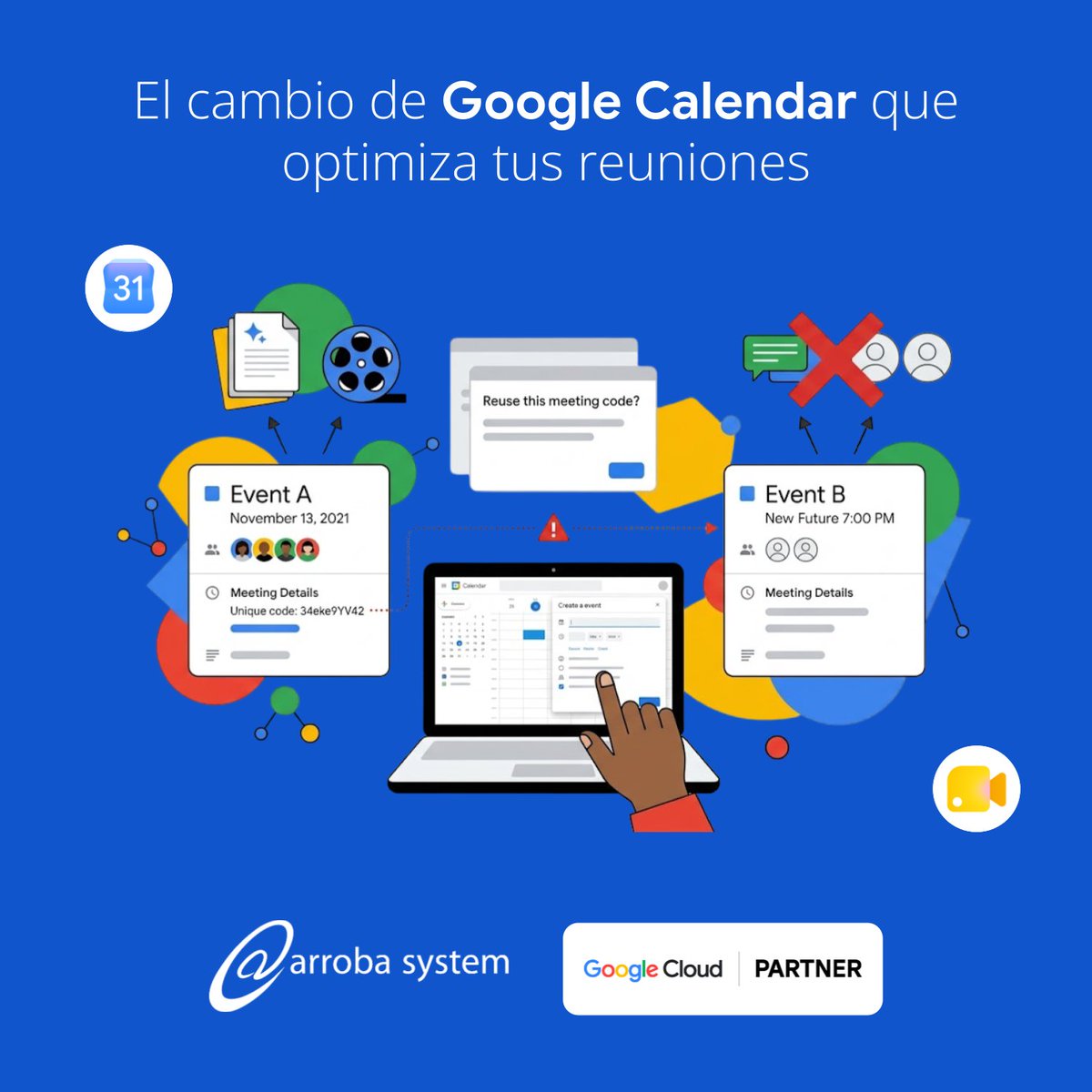 arrobasystem's tweet photo. ¿Reutilizas enlaces de Google Meet? 📅 

¡Ojo! Un cambio en Calendar puede enviar tus grabaciones al evento equivocado. 

Info: https://t.co/0zgTeaWIdb

#GoogleCalendar #Productividad https://t.co/Io9xXiLz04