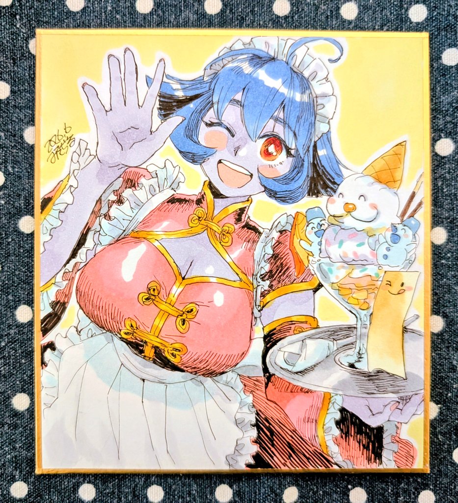 misodiru's tweet photo. 最近描いてた色紙
#色紙 https://t.co/hC0piq5716
