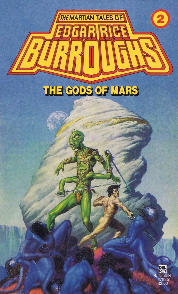 CChupik's tweet photo. The Gods of Mars, by Edgar Rice Burroughs. If Carter dies a symbolic death in the first novel and is reborn in the Valhalla of Barsoom, then this second novel plunges him straight into Hell upon his return. It's no coincidence he's admonished to abandon all hope. https://t.co/38YEOSU1xL