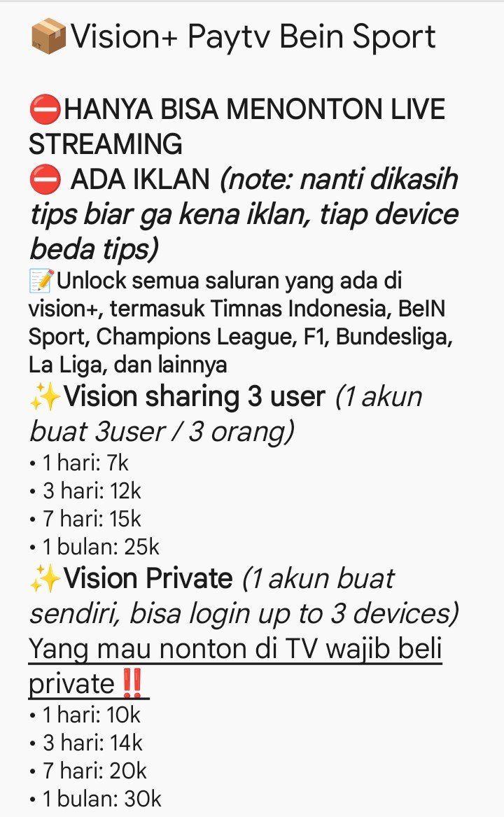 caliwvy's tweet photo. 🏎️ RACE WEEK IN BARCELONA‼️

Halo guys, yang mau langganan buat nonton Race F1 Barcelona GP bisa jajan &amp; langganan di toko aku yaa! Details price on pict⭐

✨ FAST ORDER📱 https://t.co/fmgwIWl8XB

🐾 cek testi toko: https://t.co/u1kaK9neb3

#zonauang #zonajajan #zonauangㅤ https://t.co/6vFFw13rW3