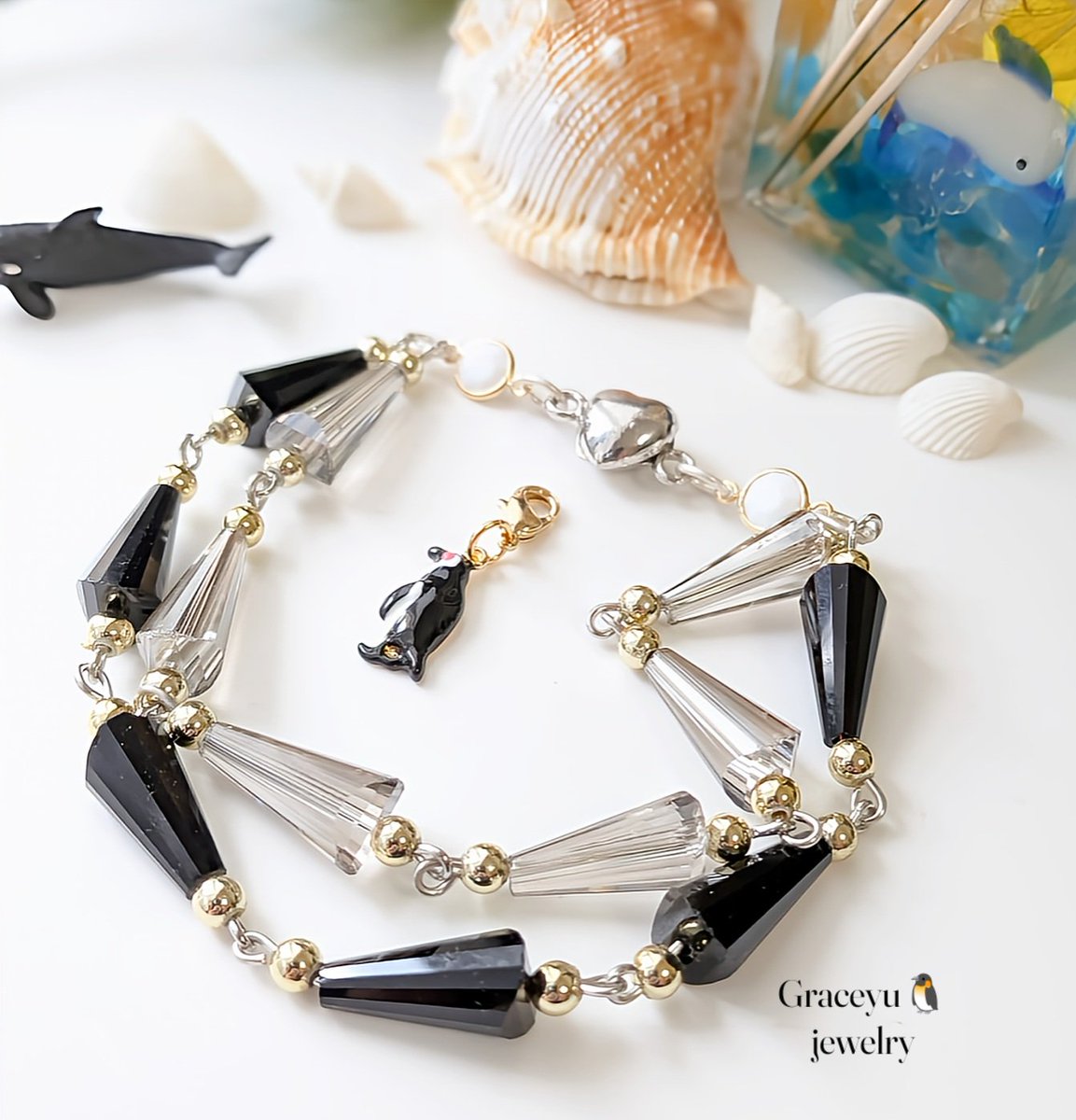Graceyujewelry🍀 天然石コイルブレスレット✢ ハンドメイドジュエリー