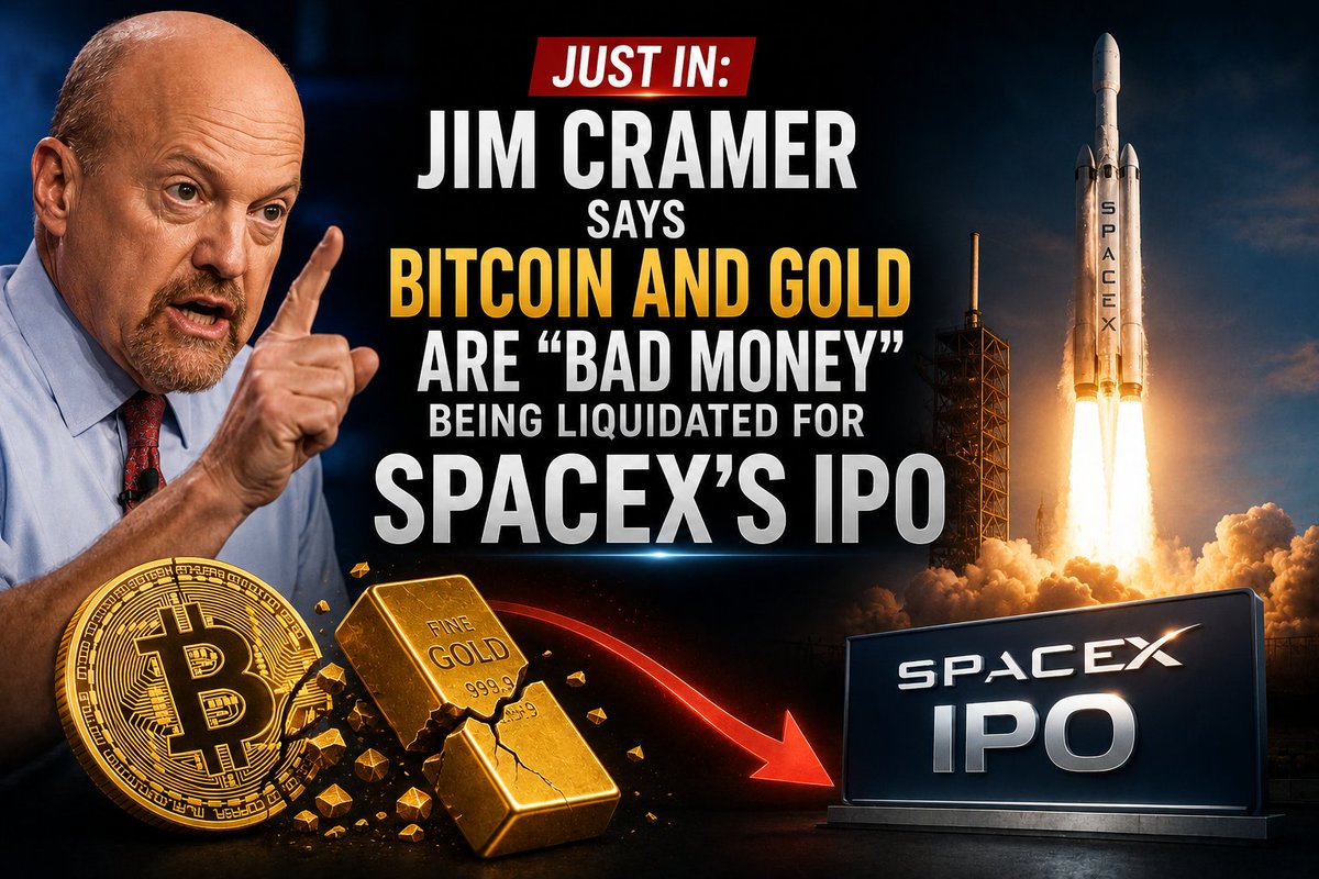 Taslim__'s tweet photo. @jimcramer kembali melempar narasi kontroversial dengan menyebut #Bitcoin dan emas sebagai uang buruk yang sedang dijual masal demi masuk ke IPO @SpaceX . Pernyataan ini langsung memicu reaksi keras di kalangan komunitas kripto karena rekam jejak prediksinya yang sering kali justru menjadi indikator pembalikan arah pasar atau sinyal beli bagi para pemain lama. Secara psikologis, saat tokoh media mainstream mulai menyudutkan aset digital secara agresif, para whales biasanya justru melihat ini sebagai kesempatan untuk serok di harga bawah di tengah ketakutan ritel yang mulai goyah. Alasan likuidasi demi SpaceX sebenarnya terasa agak dipaksakan karena pasar Bitcoin memiliki kedalaman likuiditas harian yang sangat masif dibanding spekulasi modal IPO perusahaan swasta.

Strategi terbaik bagi Anda saat ini adalah tetap tenang dan tidak terjebak dalam aksi panic selling hanya karena opini satu orang di televisi. Perhatikan level support utama dengan cermat karena sering kali narasi negatif seperti ini muncul saat pasar sedang butuh alasan untuk melakukan koreksi sehat sebelum melanjutkan kenaikan. Skenario terburuk memang bisa memicu tekanan jual jangka pendek jika sentimen negatif ini menyebar luas, namun secara fundamental, daya tarik @Bitcoin tetap kokoh meskipun dihantam opini subjektif.