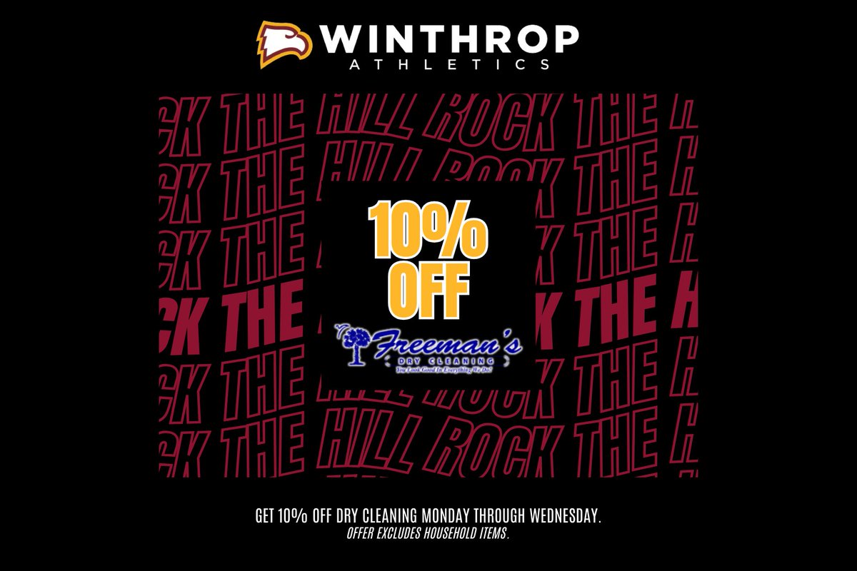 WUEagles's tweet photo. Start your week off right with 10% off at Freeman's Dry Cleaning, Monday to Wednesday🫧📷 You don't want to miss this deal! https://t.co/ct1Fyo5Qto
