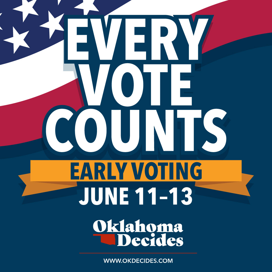 OklahomaDecides's tweet photo. ⏰ Early voting starts TOMORROW! Before you head to the polls, get informed with the 2026 Primary Election Voter Guide. It's a simple way to learn more about the candidates and issues on your ballot so you can vote with confidence.

📖 View the guide: https://t.co/zjnDbSwr5s https://t.co/2Z8mT5oTrU