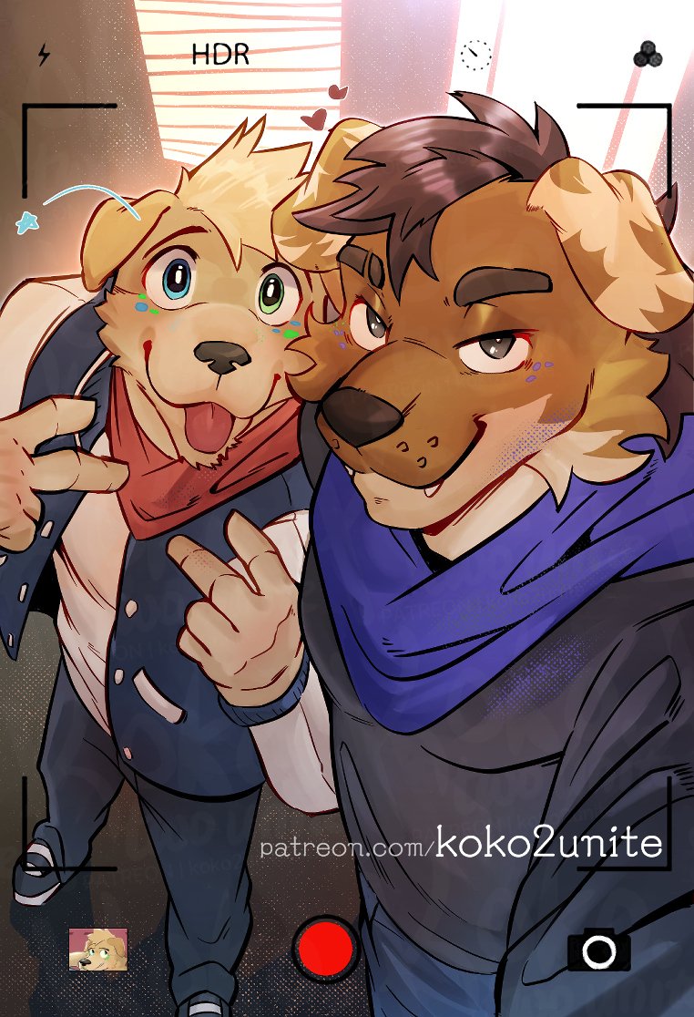 AnthroWolfie's tweet photo. Selfie time! ❤️😍📸

🎨 Art by @koko2unite https://t.co/hLX56MkxWq