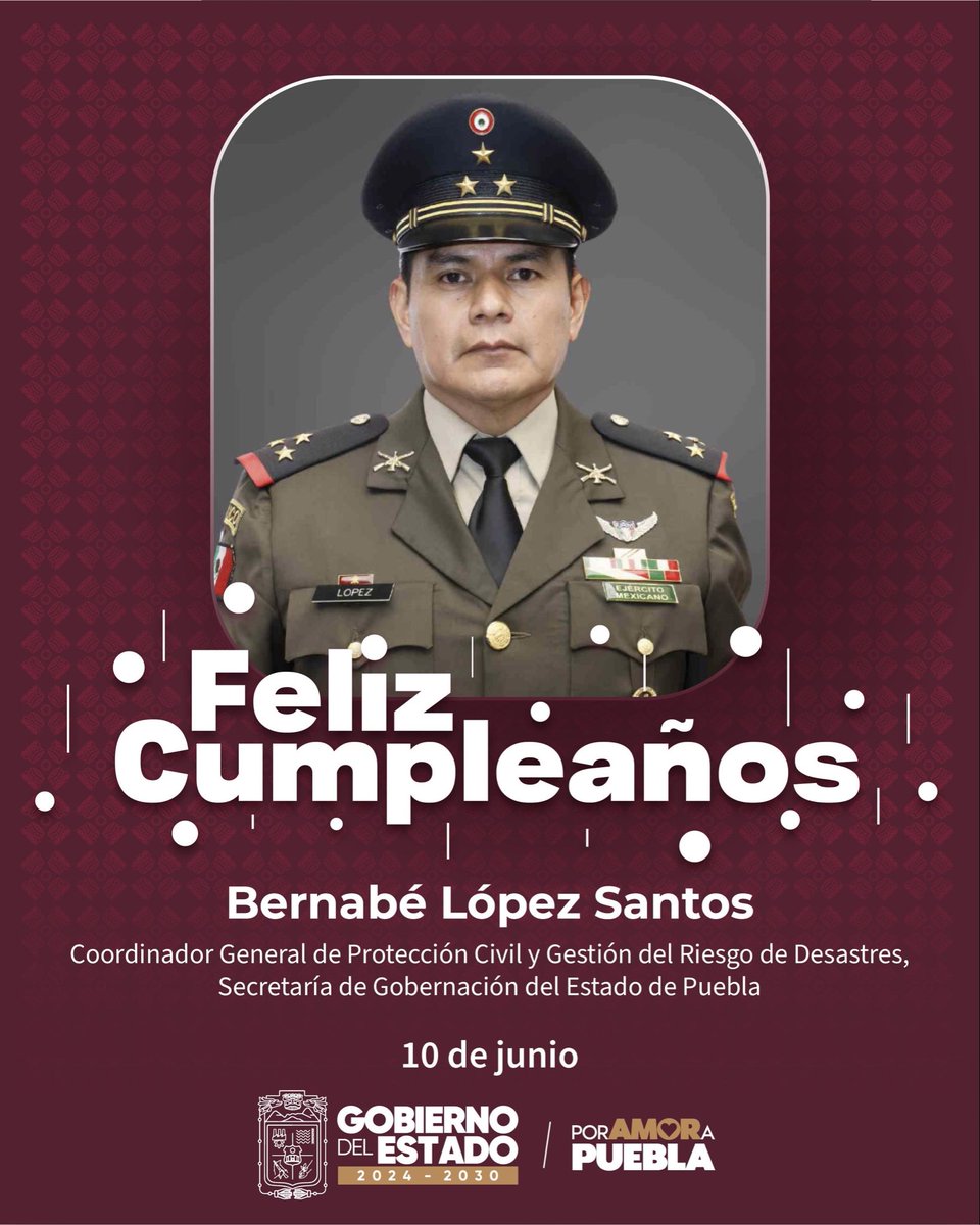 armentapuebla_'s tweet photo. Enviamos una cordial felicitación al coordinador general de @PCGobPue, Bernabé López Santos, con motivo de su cumpleaños. Le deseamos un excelente día, lleno de alegría y rodeado del cariño de sus familiares y amigos. 🎉🎂 https://t.co/i4vzIY9oKr