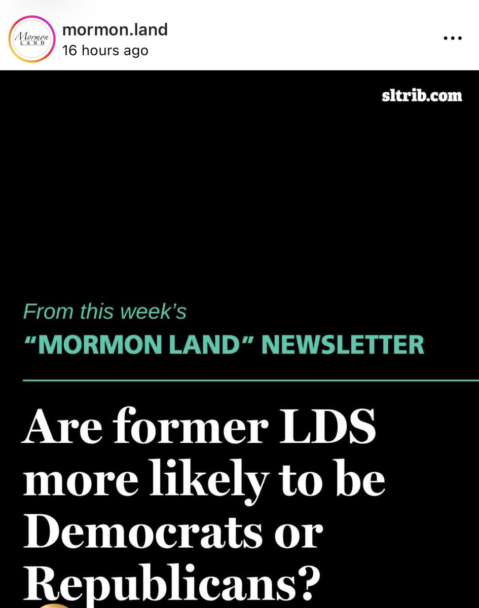 TaylorPetrey's tweet photo. I see this in my mentions a bit.  Radicalized conservatives are leaving the LDS church over political disagreements. While the church has not been great about retaining liberals, the antisocial divisiveness of the far right has quantifiably undercut the church at higher rates. https://t.co/3EifZzpUTc